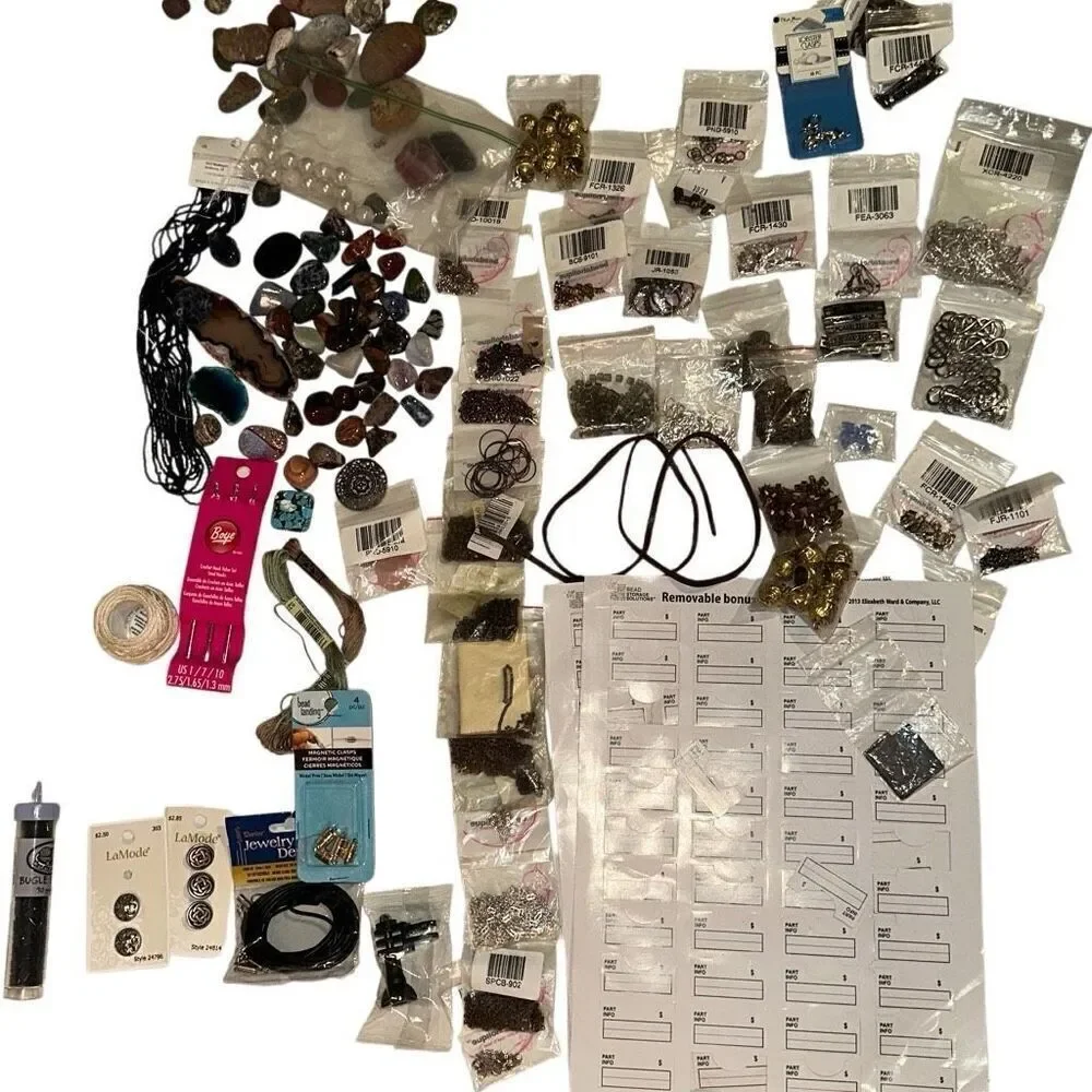 NEW Mixed Beads Clasps Necklaces & Stones earrings rings DIY Jewelry Set 70+ Pac